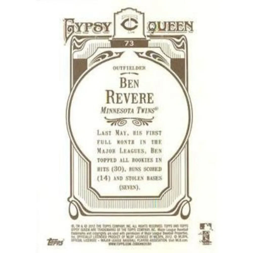 2012 Topps Gypsy Queen Ben Revere # 73 Minnesota Twins